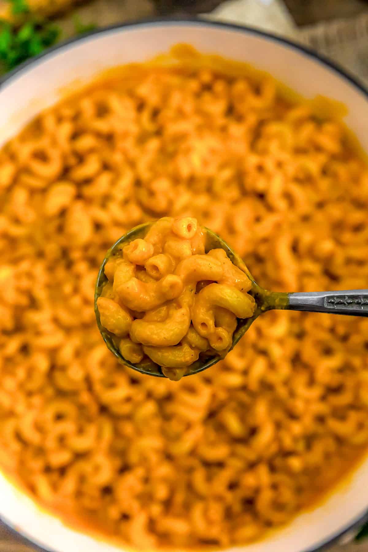 Spoonful of Vegan Gochujang Mac and Cheese