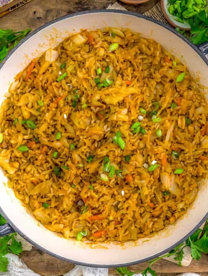 Skillet of Easy Gochujang Cabbage Fried Rice