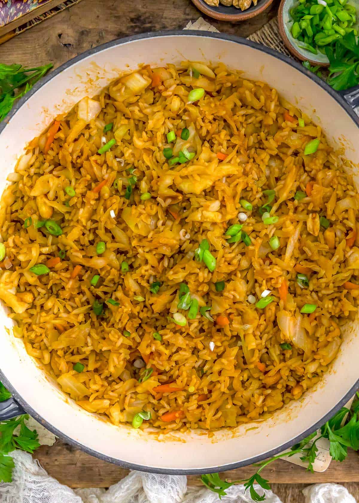 Skillet of Easy Gochujang Cabbage Fried Rice