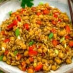 Close up of Easy Governor’s Chickpea Fried Rice