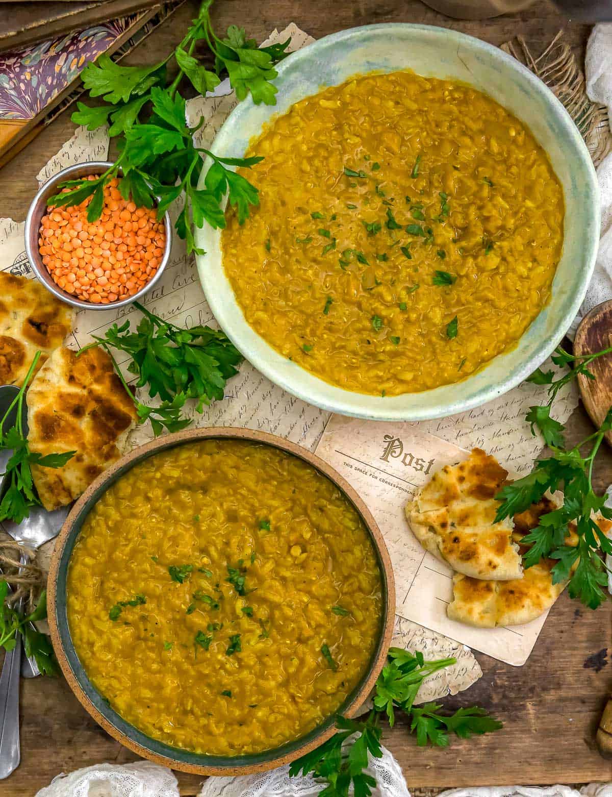 Bowls of Fusion Red Lentils and Rice Stew