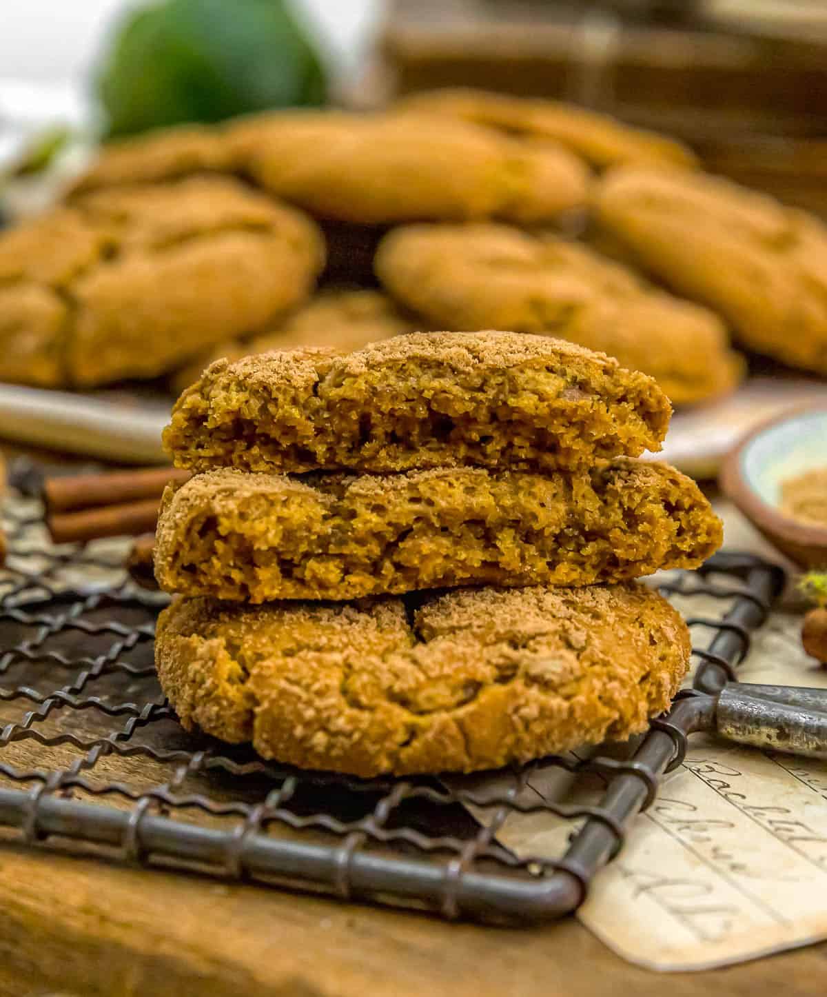 Half of Healthy Vegan Pumpkin Snickerdoodles