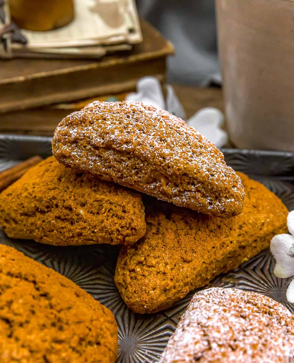 Pile of Healthy Vegan Whole Wheat Pumpkin Scones